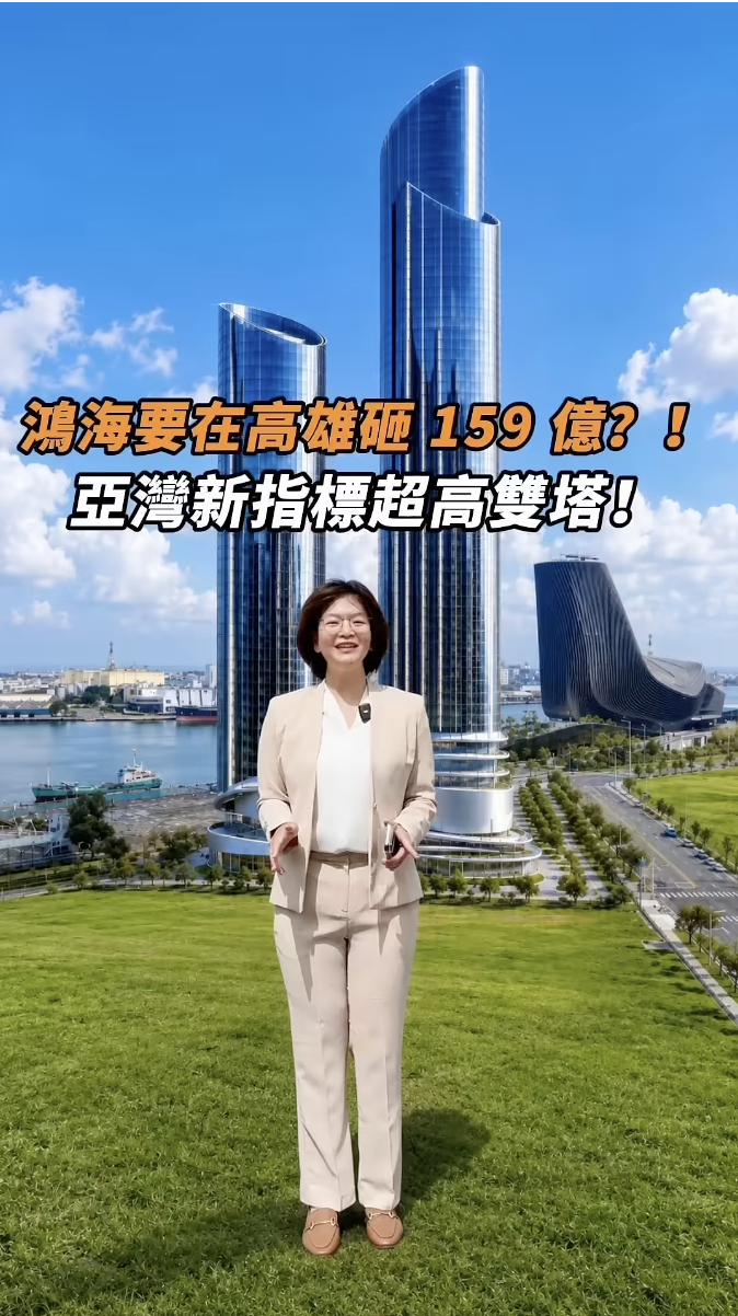 鴻海要在高雄砸159億！？亞灣新指標超高雙塔！